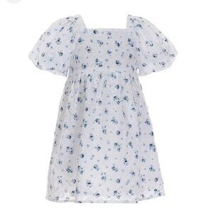 Girl’s Copper Key Nordstrom White and Blue Floral Dress Sz 8-10